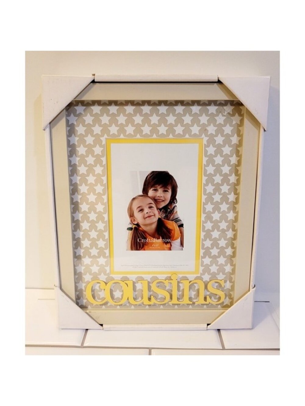 Croft and Barrow Cousins Picture Frame 4" in by 6" inch White Beige New